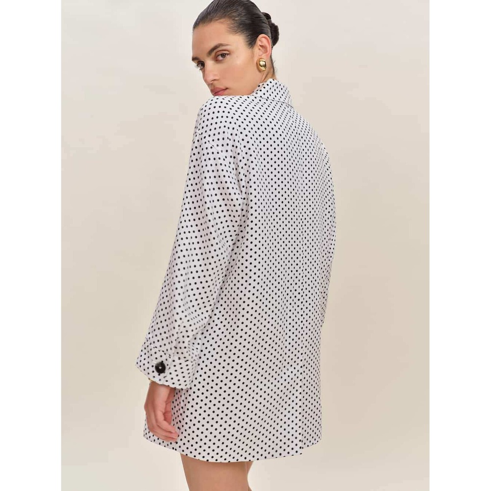 Reformation Black + White Polka Dot Linen Jacket - Picture 4 of 9